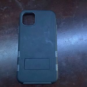 Black and grey heavy dusty phone case with stand